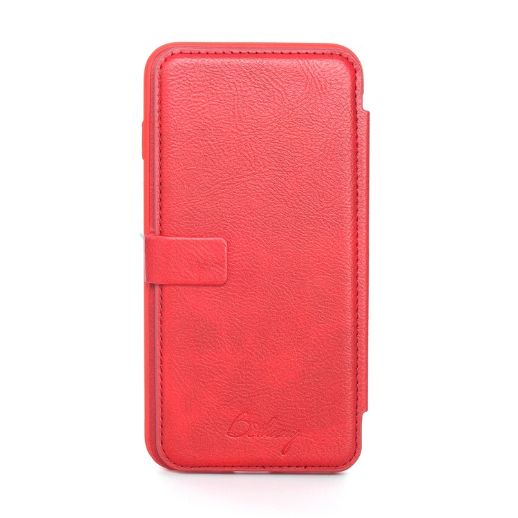 

MUSUBO Leather Flip Cover with Card Slots for iPhone 8 Plus / 7 Plus - Red