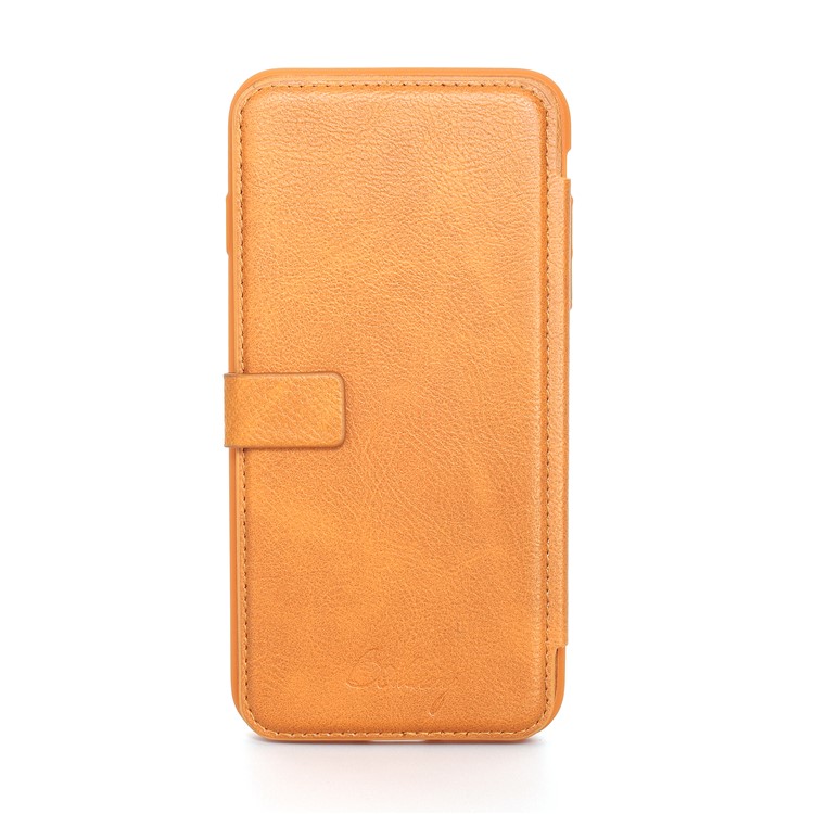 

MUSUBO Cell Phone Leather Flip Case with Card Slots for iPhone 8 Plus / 7 Plus - Orange