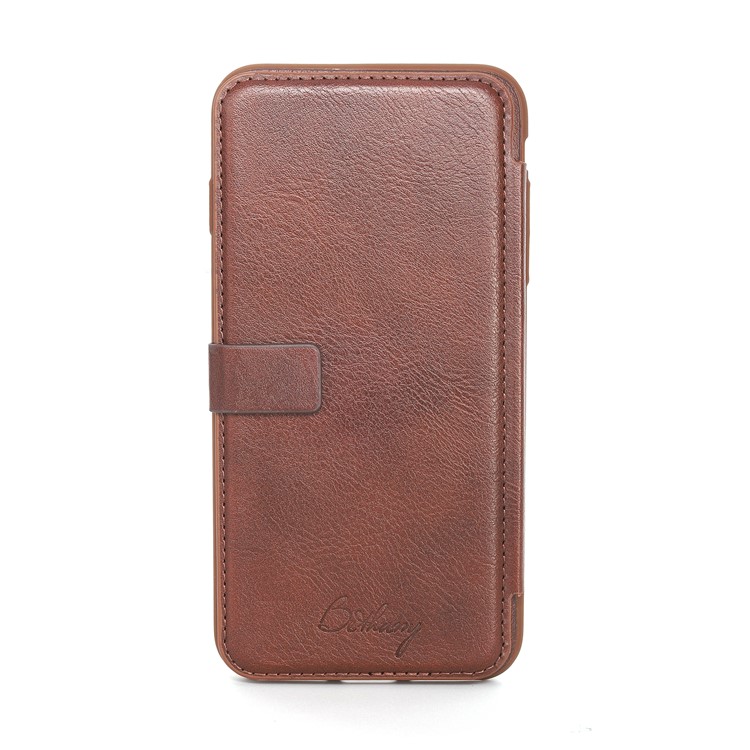 

MUSUBO Leather Flip Case Cover with Card Slots for iPhone 8 Plus / 7 Plus - Brown