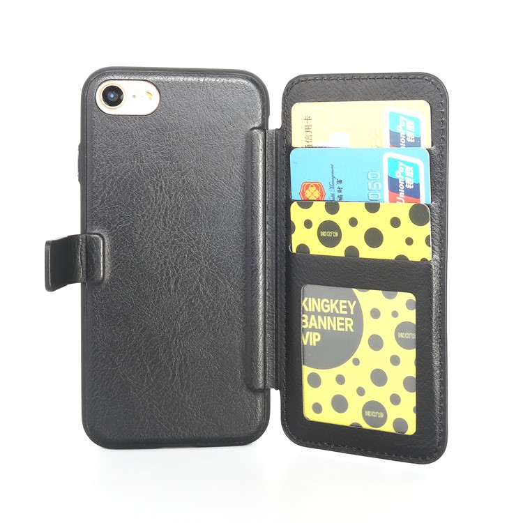 MUSUBO PU Leather TPU Protector Mobile Phone Case with Card Slots for iPhone 8 / 7 4.7 inch - Black-3