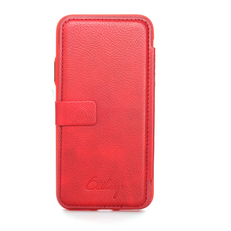 

MUSUBO PU Leather TPU Protector Mobile Phone Casing with Card Slots for iPhone 8 / 7 4.7 inch - Red