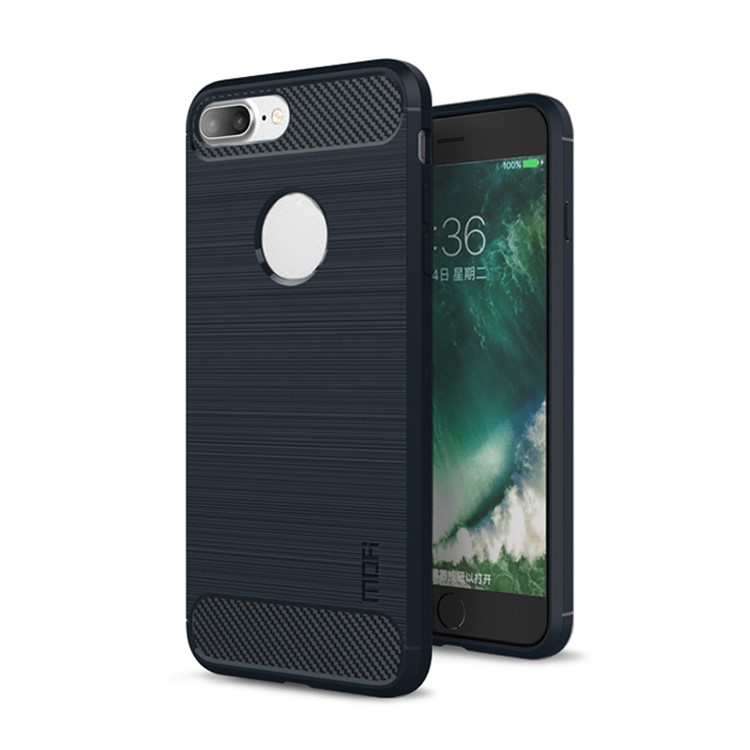 

MOFI for iPhone 8 Plus 5.5 inch Carbon Fiber Texture Brushed TPU Mobile Phone Casing - Dark Blue