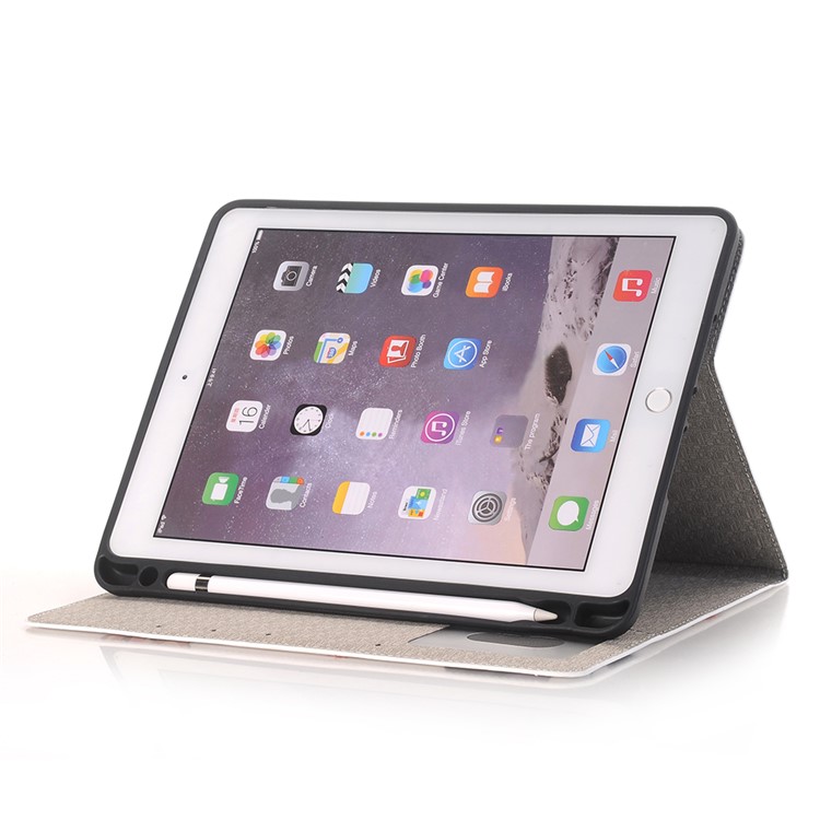 Embossed Cartoon Pattern Leather Stand Cover for iPad 9.7 (2018)/9.7 (2017)/Air 2/Air with Pen Slot - Squirrel and Fox-5
