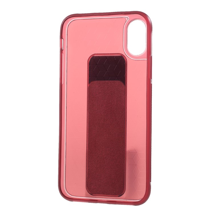 ROAR Aura Series TPU Case with PU Leather Kickstand for iPhone XS / X 5.8 inch - Red-8