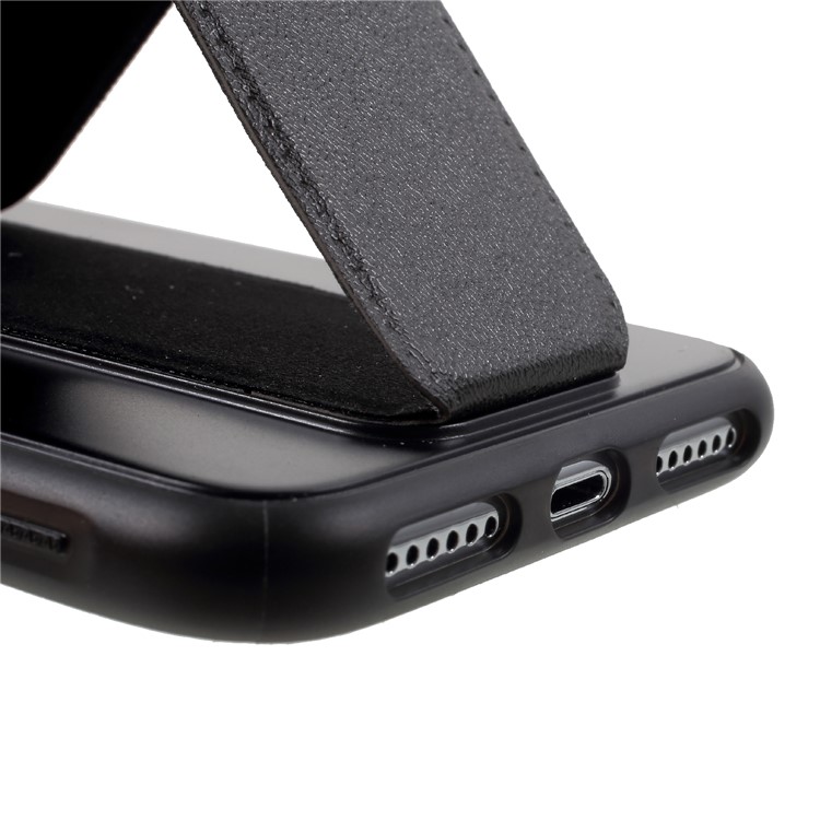 ROAR KOREA Cubierta De Aura Serie TPU Con Soporte De Cuero PU Para Iphone X - Negro-10