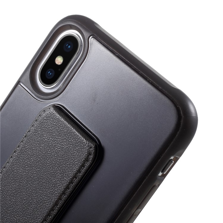 ROAR KOREA Cubierta De Aura Serie TPU Con Soporte De Cuero PU Para Iphone X - Negro-8
