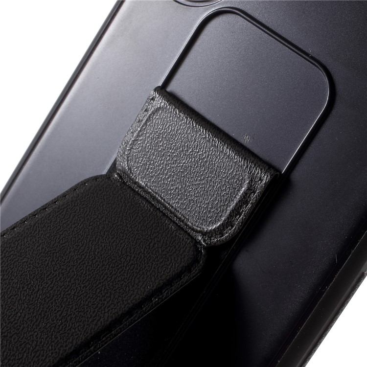 ROAR KOREA Cubierta De Aura Serie TPU Con Soporte De Cuero PU Para Iphone X - Negro-9