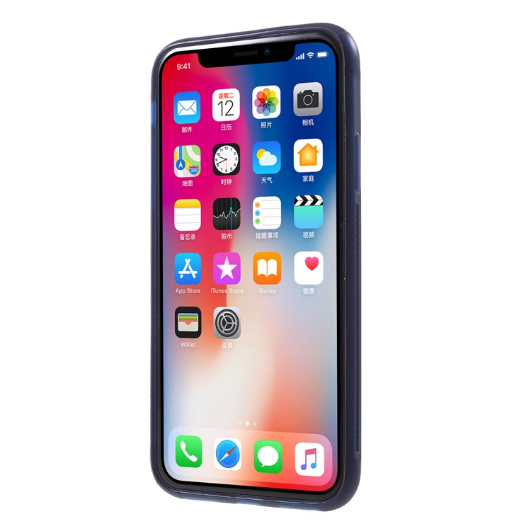 ROOR KOREA Shell Serie Aura TPU Con Soporte De Cuero PU Para Iphone X - Azul-2