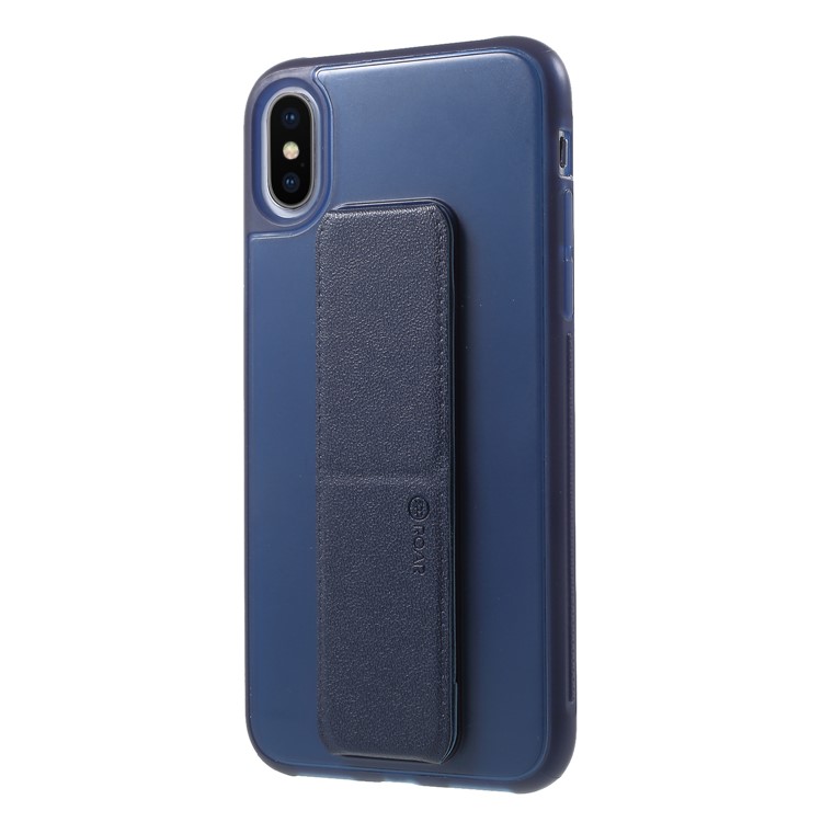 ROOR KOREA Shell Serie Aura TPU Con Soporte De Cuero PU Para Iphone X - Azul-3