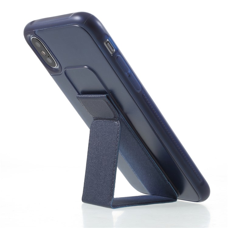 ROOR KOREA Shell Serie Aura TPU Con Soporte De Cuero PU Para Iphone X - Azul-6