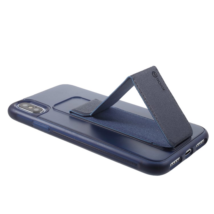 ROOR KOREA Shell Serie Aura TPU Con Soporte De Cuero PU Para Iphone X - Azul-7
