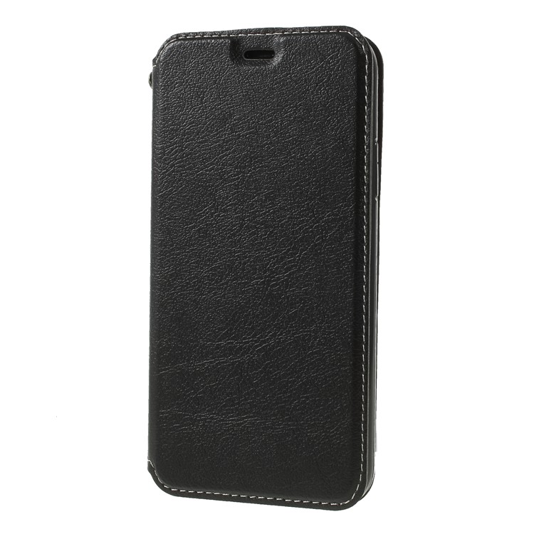 

Auto-absorbed Leather Card Holder Stand Phone Cover for iPhone X/XS - Black