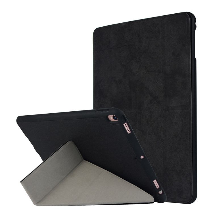 

Ретро-стиль Оригами Смарт-кожаный Чехол Для Ipad Pro 10,5-inch (2017) - Черный