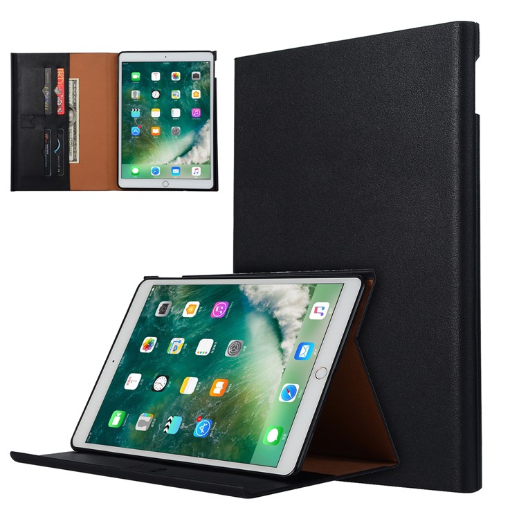 

Business Style Auto-wake/sleep PU Leather Stand Wallet Case for iPad 9.7-inch (2018)/9.7-inch (2017) - Black