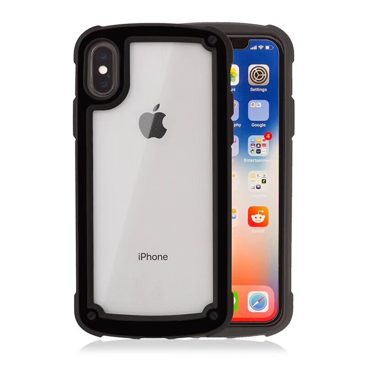 

ROOT GO Shock Absorption Acrylic + TPU Hybrid Case for iPhone X - Black
