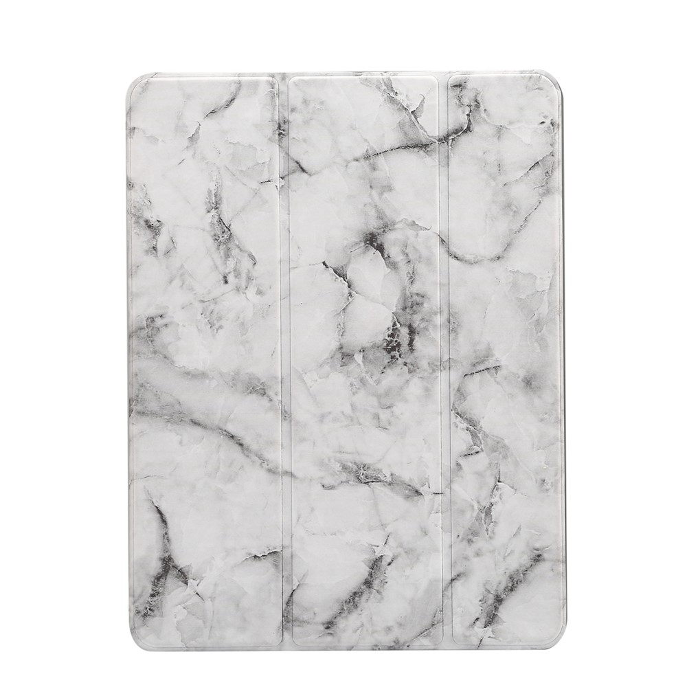 Marble Pattern Tri Fold Stand Smart Folio PU Leather Case Avec Fente de Stylo Pour Ipad 9.7-pouces (2018) / (2017) / (2016) / Air 2 / Air - le Noir