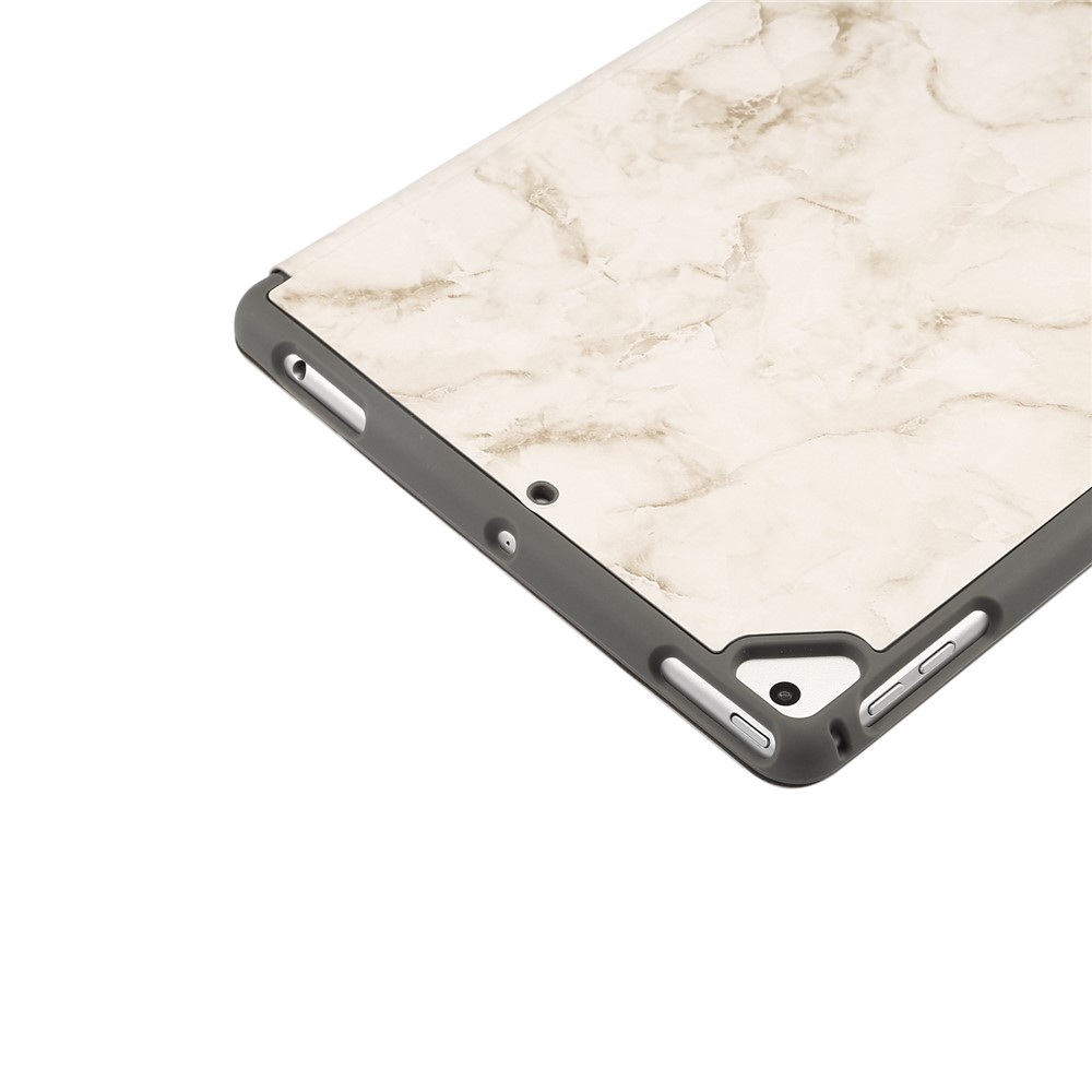 Marble Pattern Tri-fold Stand Smart Folio PU Leather Case with Pen Slot for iPad 9.7-inch (2018) / (2017) / (2016) / Air 2 / Air - Grey-6