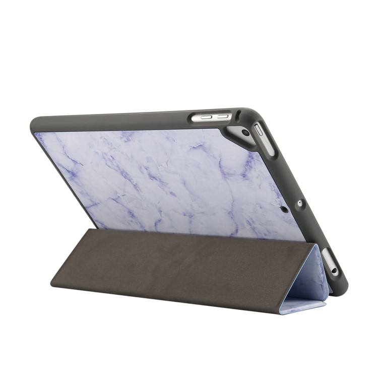 Mármol Patrón Tri-fold Stand Smart Folio PU Leather Con Ranura Para Pluma Para Ipad 9.7 Pulgadas (2018) /(2017) /(2016) / Air 2 / Aire - Violeta-5