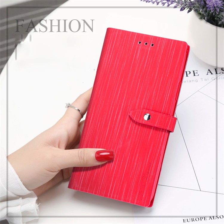 

X-LEVEL for iPhone 8 Plus / 7 Plus Vertical Stripes Wallet Stand Leather Protective Case - Red