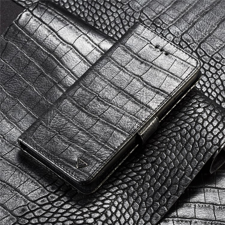 WHATIF Detachable 2-in-1 Crocodile Texture Leather Wallet Case for iPhone 8 Plus / 7 Plus - Silver Black-2