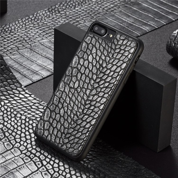 

WHATIF Crocodile Текстурированный Кожаный Жесткий Корпус Для Iphone 8 Плюс / 7 Плюс 5,5 Дюймов - Черный