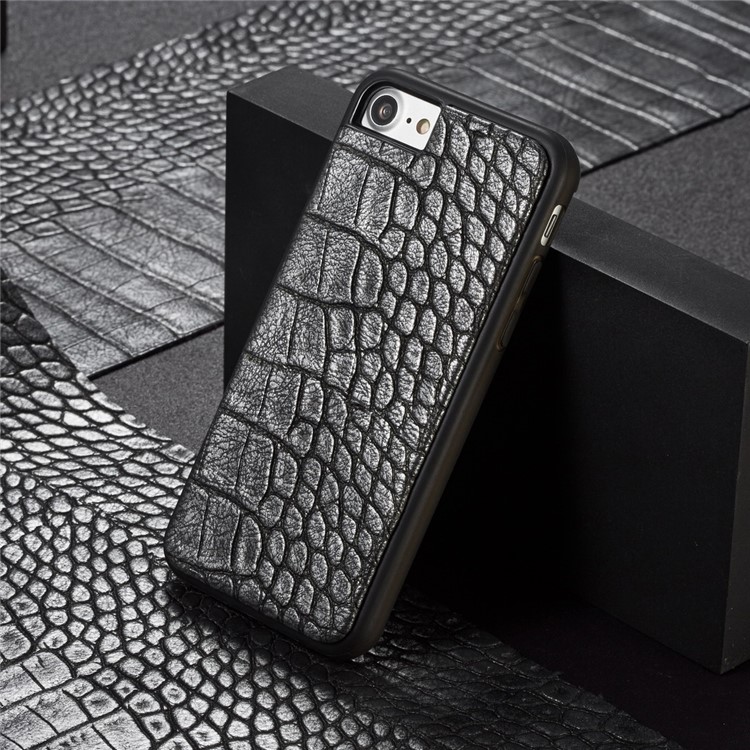 

WHATIF Crocodile Текстурированная Кожаная Жесткая Защитная Крышка Для Iphone 8 / 7 4,7 Дюйма - Черный