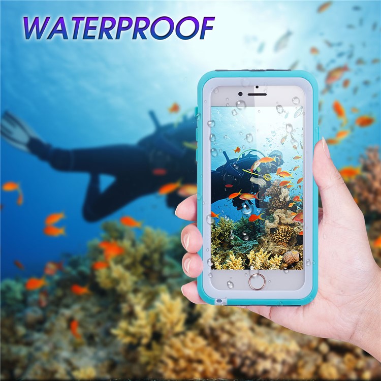 Staubdichter Snowproof 6M Imprägniern DoppelzweckHandyfall Für Iphone 8/7 4.7 Zoll - Weiß / Blau-5