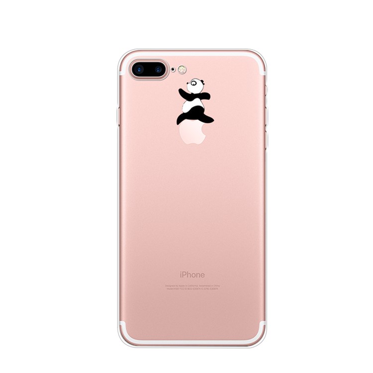 

Шаблон Печати Мягкий Чехол Для Мобильного Телефона TPU Для Iphone 7 Plus - Панда Шаг Над Яблоком