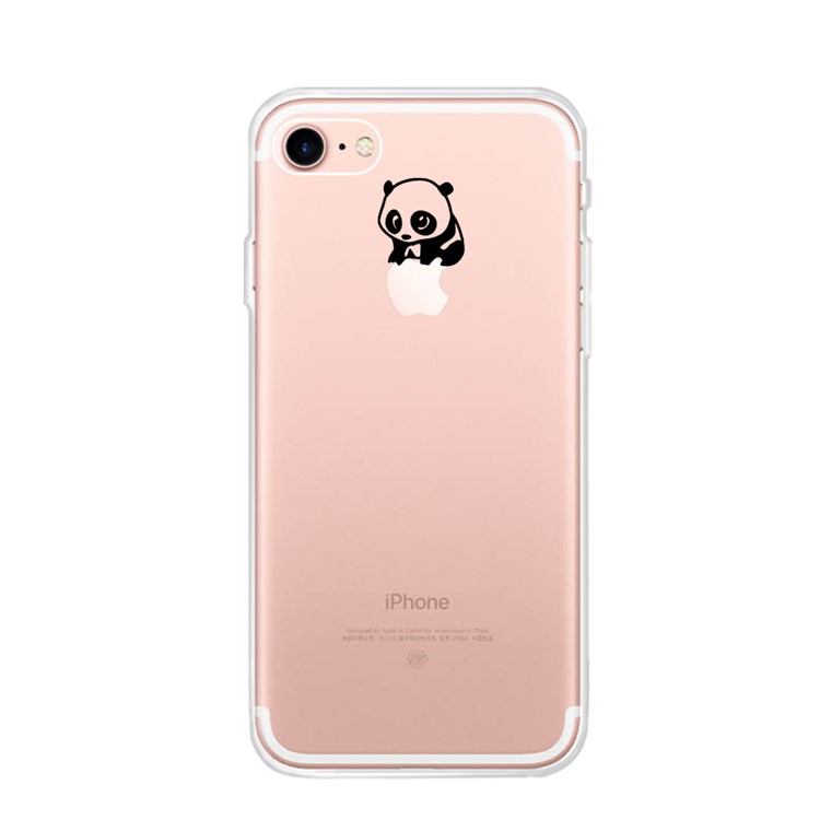 

Для Iphone 7 4,7-дюймовый Шаблон Печати Мягкий Чехол Для Телефона С ТПУ - Панда, Стоящая На Яблоне
