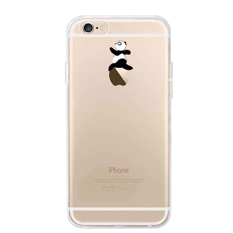 

Pattern Printing TPU Case Cover for iPhone 6s Plus / 6 Plus 5.5 inch - Panda Step Over The Apple