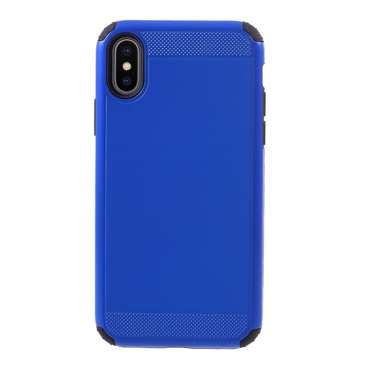 

2-in-1 Drop-proof Brushed PC + TPU Mobile Shell for iPhone X (Ten) - Blue