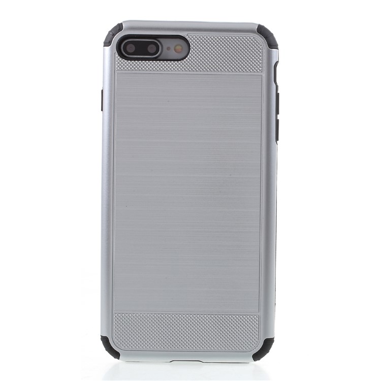 

2-in-1 Drop-proof Brushed PC + TPU Hybrid Mobile Phone Case for iPhone 8 Plus / 7 Plus 5.5 inch - Silver