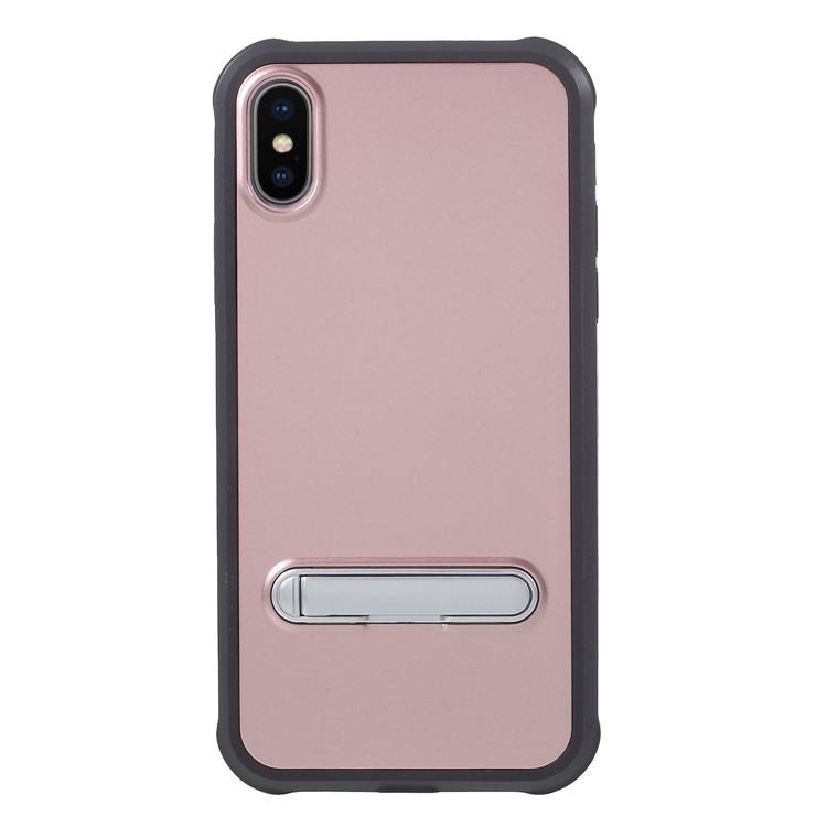 

Anti-drop PC + TPU Гибридная Оболочка С Подставкой Для Iphone X - Розовое Золото