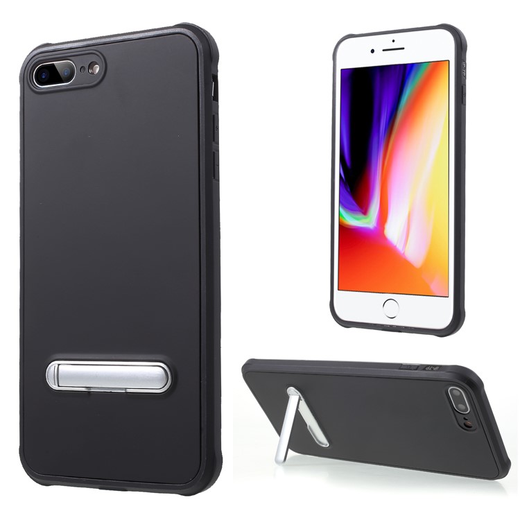 

Anti-drop PC + TPU Hybrid Case with Kickstand for iPhone 8 Plus/7 Plus 5.5 inch - Black