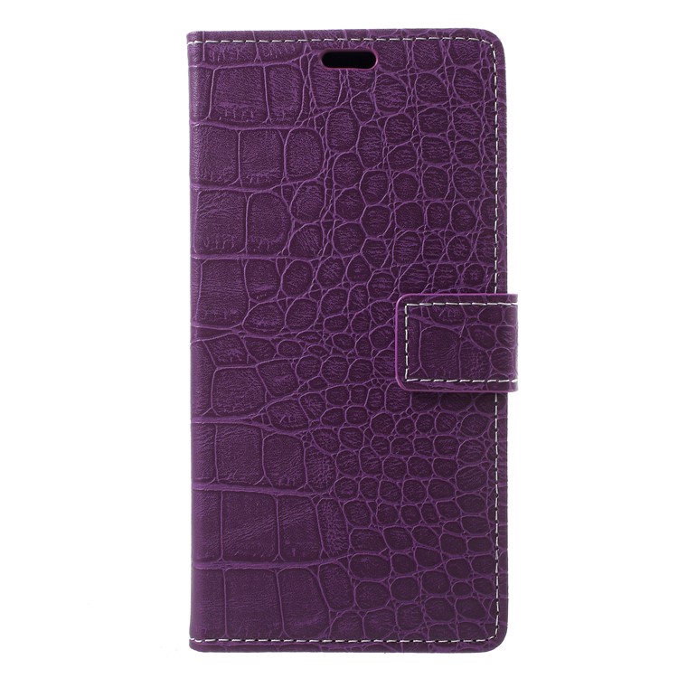 

Vintage Crocodile Texture PU Leather Wallet Cellphone Cover Case for iPhone 9 Plus - Purple