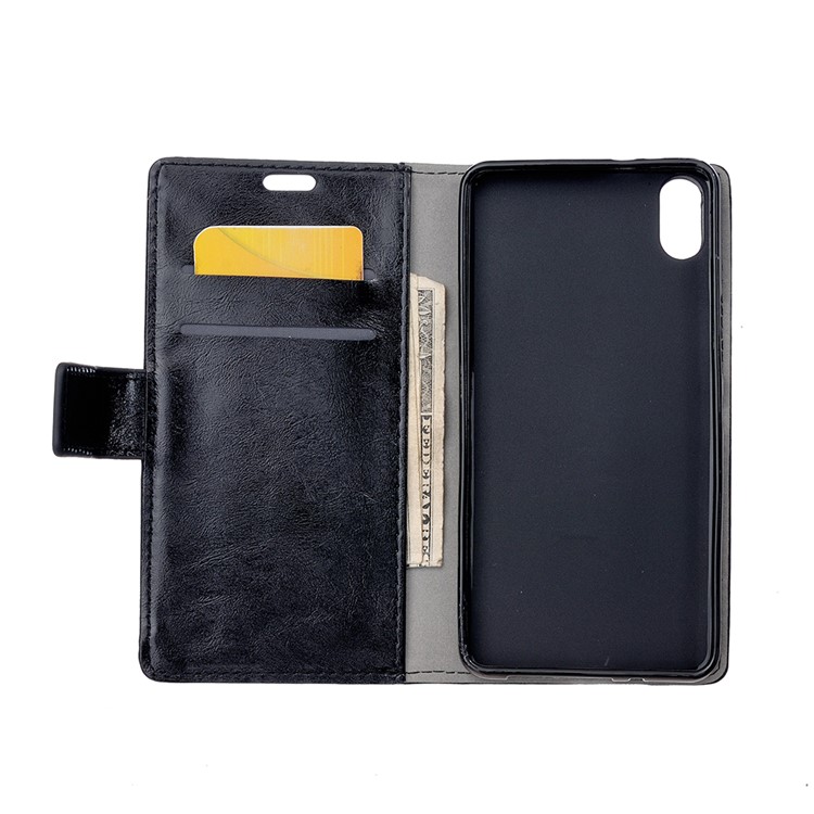 Crazy Horse Magnetic Stand Wallet Leather Mobile Phone Case for iPhone 9 Plus - Black-5