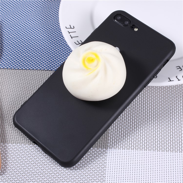 

3D Pinch Squishy Bun TPU Protection Phone Case for iPhone 8 Plus / 7 Plus 5.5 inch - Black