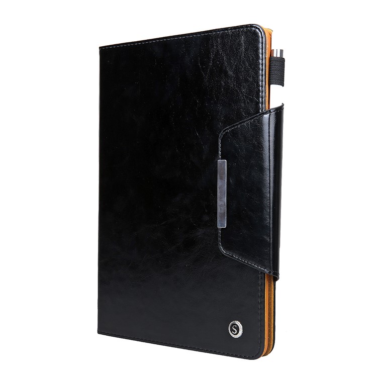 Crazy Horse Texture Stand Card Slots PU Leather Tablet Case for iPad 9.7-inch (2018) / 9.7-inch (2017) / Air / Air 2 - Black-10