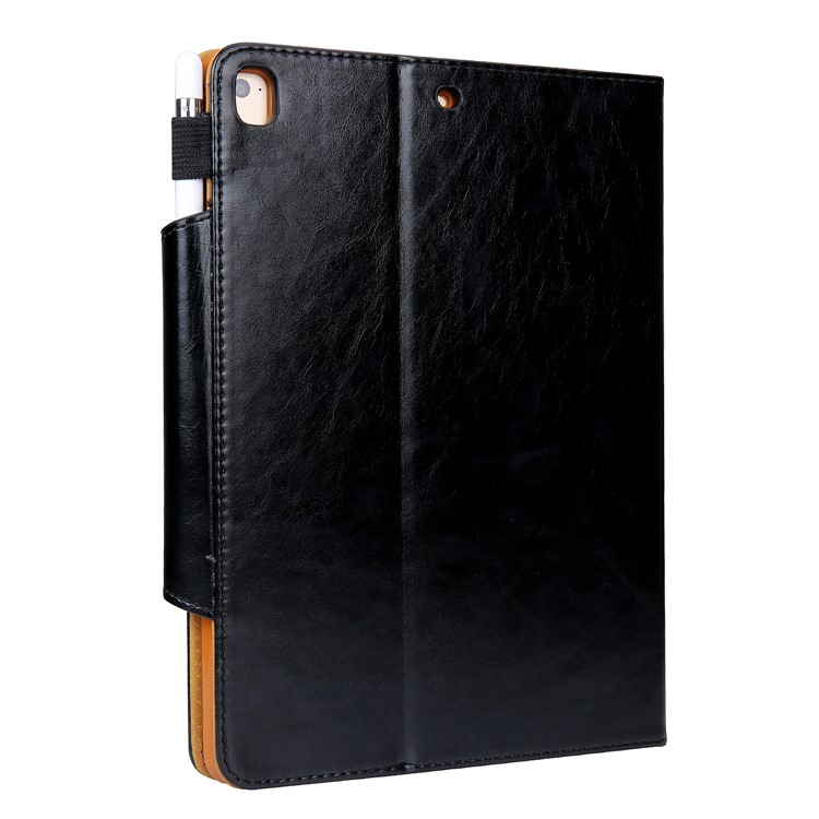 Crazy Horse Texture Stand Card Slots PU Leather Tablet Case for iPad 9.7-inch (2018) / 9.7-inch (2017) / Air / Air 2 - Black-11