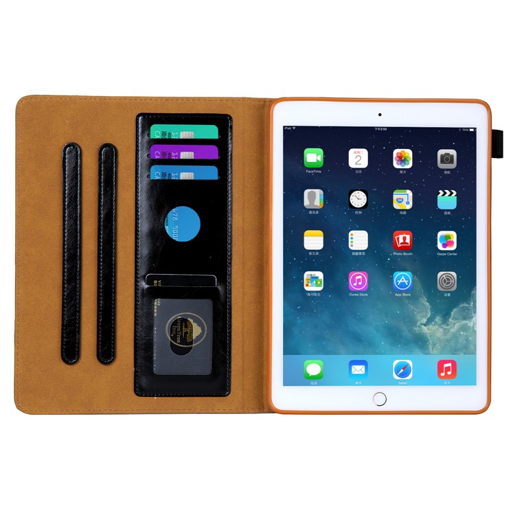 Crazy Horse Texture Stand Card Slots PU Leather Tablet Case for iPad 9.7-inch (2018) / 9.7-inch (2017) / Air / Air 2 - Black-6