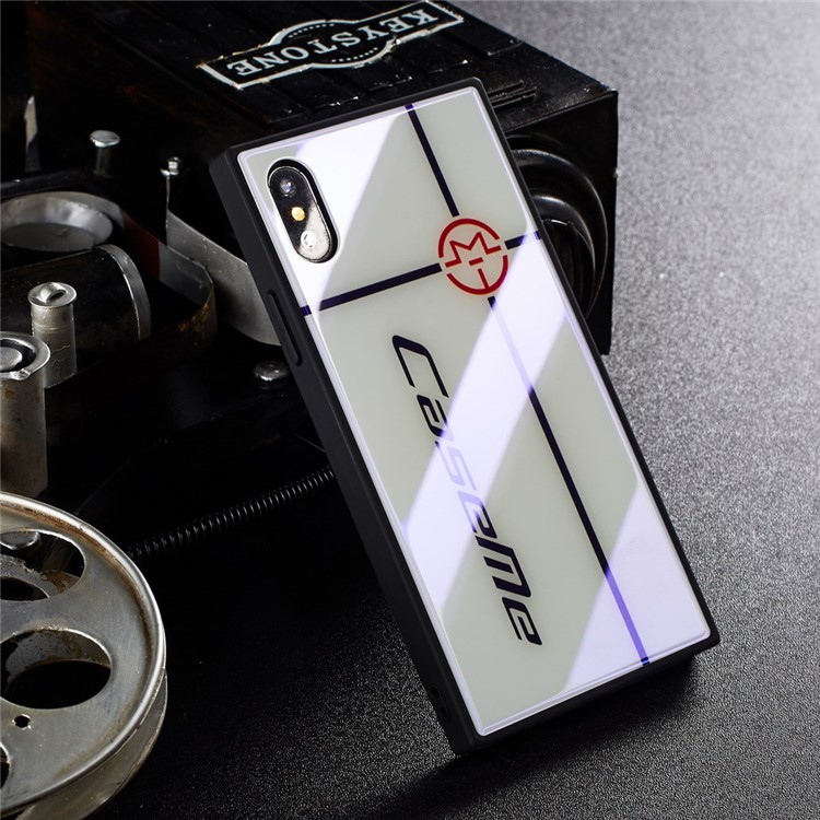 

CASEME PC + TPU + Стеклянная Задняя Крышка Для Iphone X - Белый, iPhone X