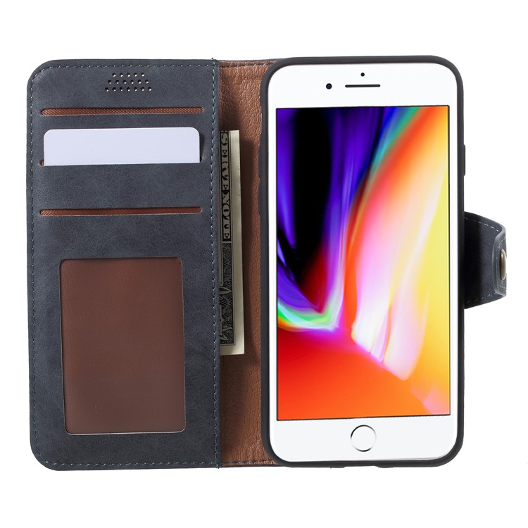 Textured PU Leather Wallet Stand Cell Phone Case for iPhone 8 / 7 4.7 inch - Grey-6