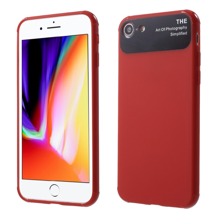 Drop Resistance PC TPU Hybrid Mobile Phone Case for iPhone 8 / 7 - Red-1