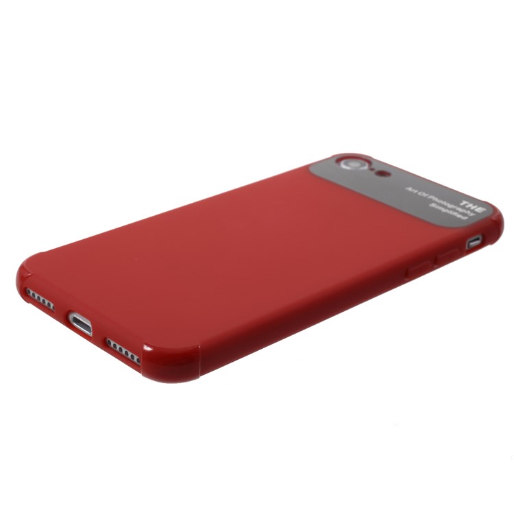 Drop Resistance PC TPU Hybrid Mobile Phone Case for iPhone 8 / 7 - Red-4