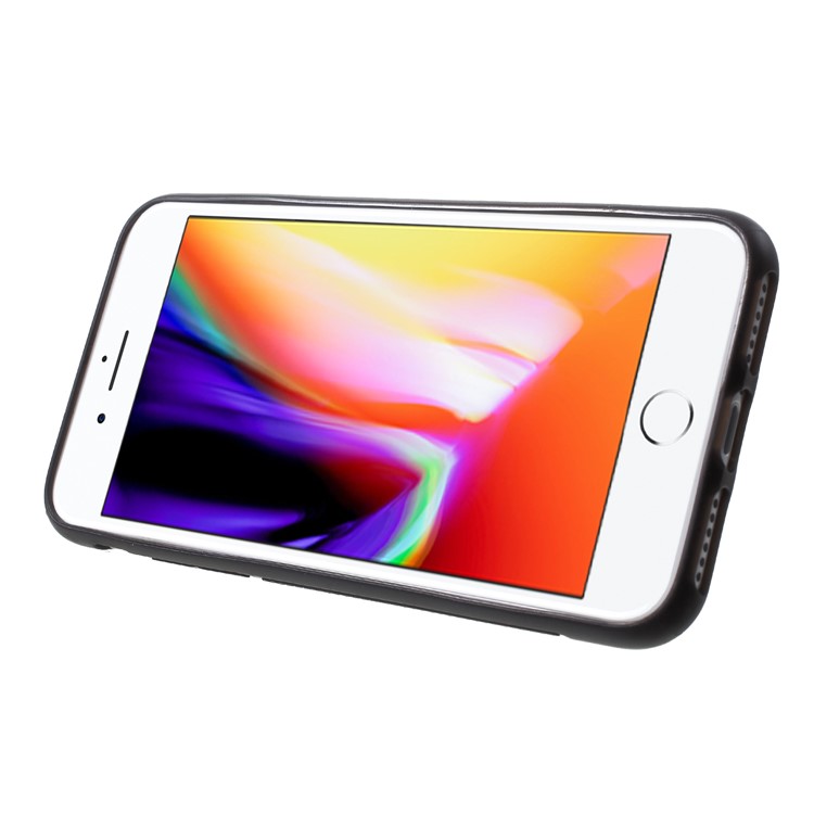 ROOR KOREA Aura Serie TPU Funda Con Soporte De Cuero PU Para Iphone 8 / 7 / 6s / 6 4.7 Pulgadas - Negro-4