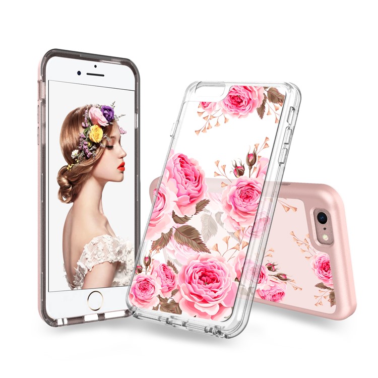 

Шаблон Печати PC TPU Гибридный Телефон Чехол Для Iphone 6s / 6 4,7 Дюйма - Пион, iPhone 6s