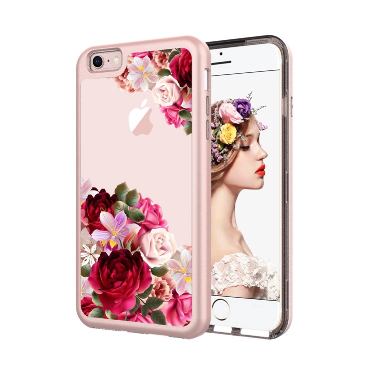 

Шаблон Печати PC TPU Гибридный Задний Корпус Для Iphone 6s Plus / 6 Плюс 5,5 Дюймов - Цветущие Цветы, iPhone 6s Plus 5.5-inch