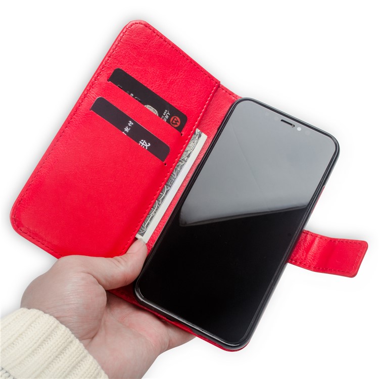 3D Metal Stars Decoration PU Leather Wallet Case for iPhone X - Black-4