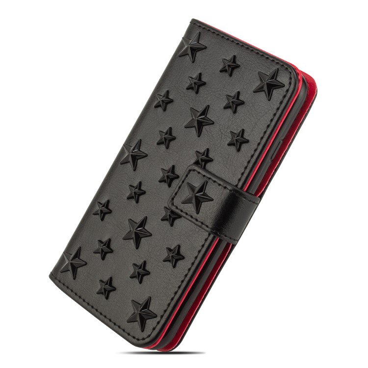 3D Metal Stars Decoration Wallet Leather Protection Case for iPhone 8/7 4.7 inch - Black-2