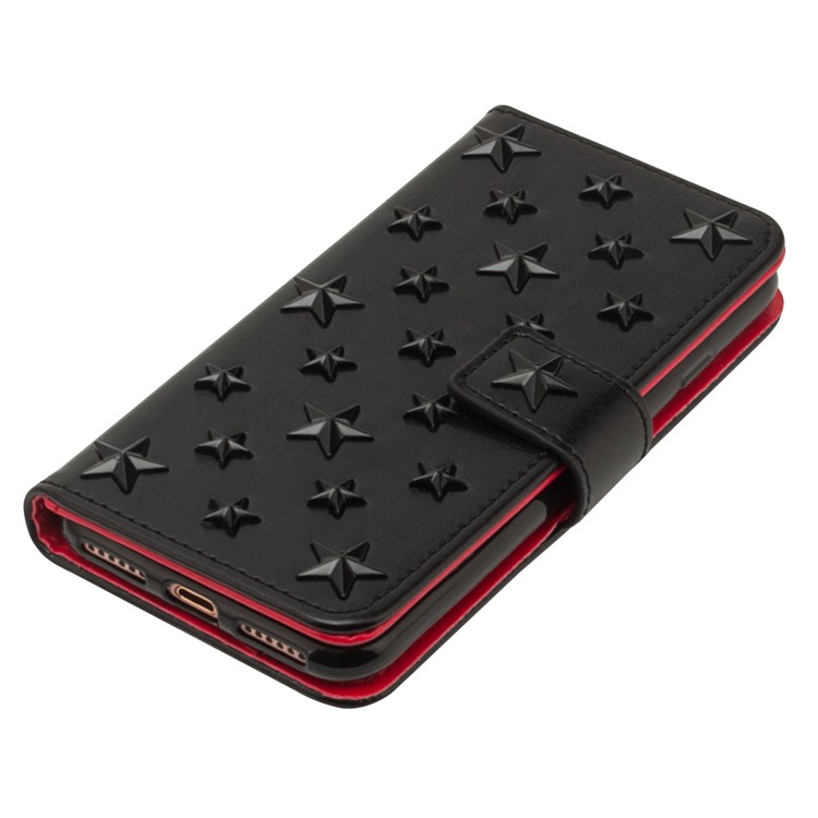 3D Metal Stars Decoration Wallet Leather Protection Case for iPhone 8/7 4.7 inch - Black-3